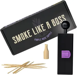 Purple Rose Supply Cannagar Mold – 2-4g Personal Size Cannagar Roller With Skewers, Wooden Tip, Funnel – 1 Hour Burn Time Rolling Kit – Compact and Lightweight – Travel Friendly