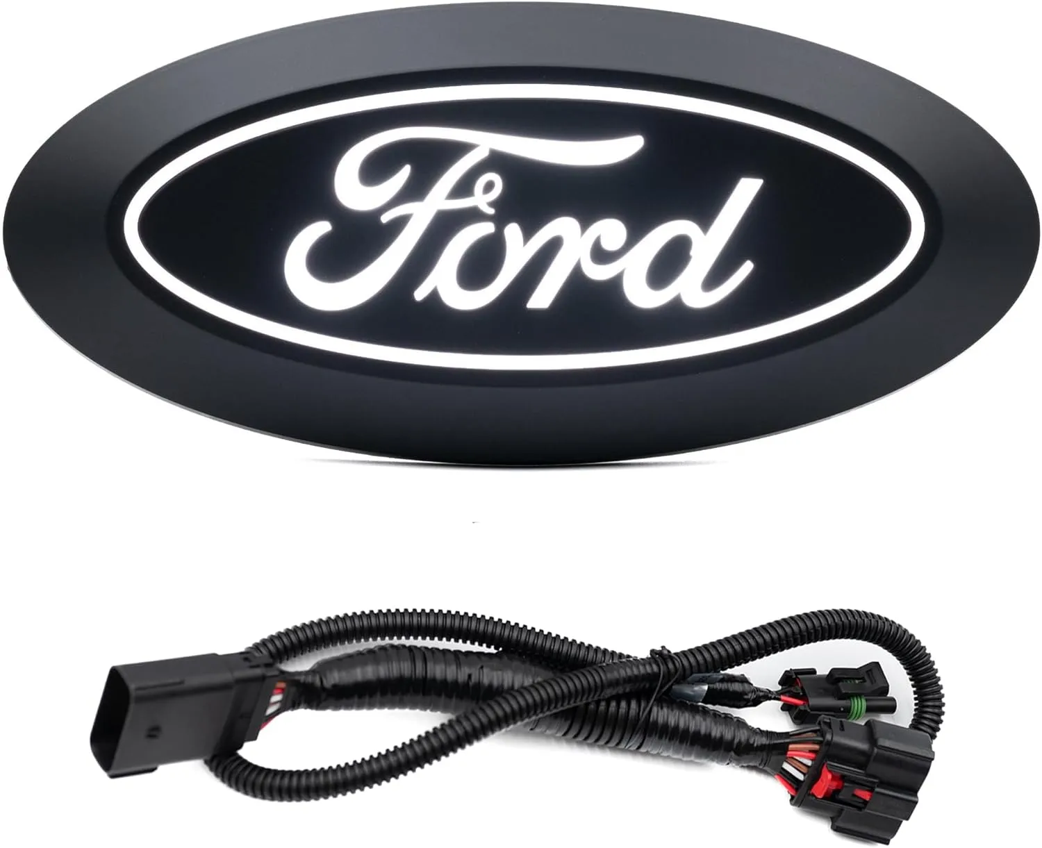 Putco 92701/529100 Kit Ford Super Duty 2021-2025 Illuminated LED Front Emblem with Headlight Quick Connect Harness - Fits 2021-2025 Ford Super Duty Without Front Camera - with Factory LED Headlights