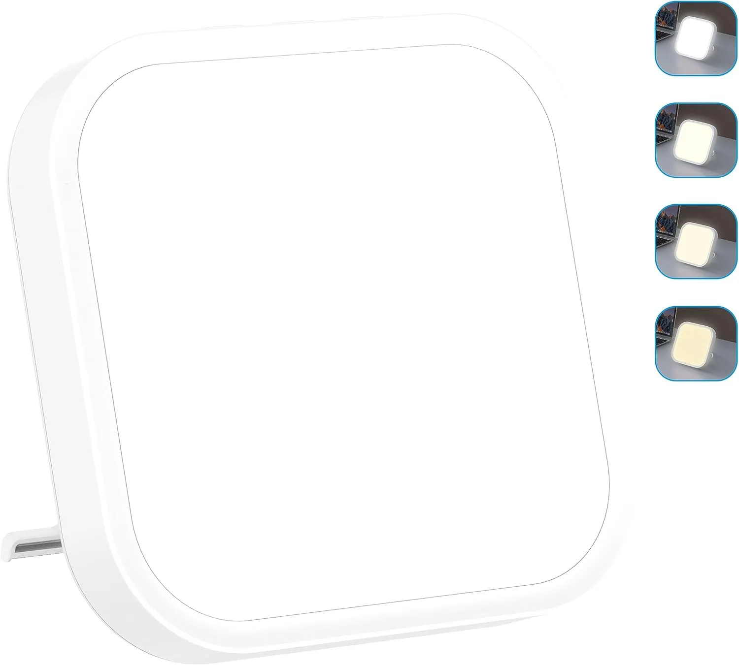 Qoosseine Light Therapy Lamp - 10000 Lux UV-Free Light Box with 4 Brightness Levels, 4 Color Temperatures, 4 Timer Functions and Memory Function - Portable for Home/Office