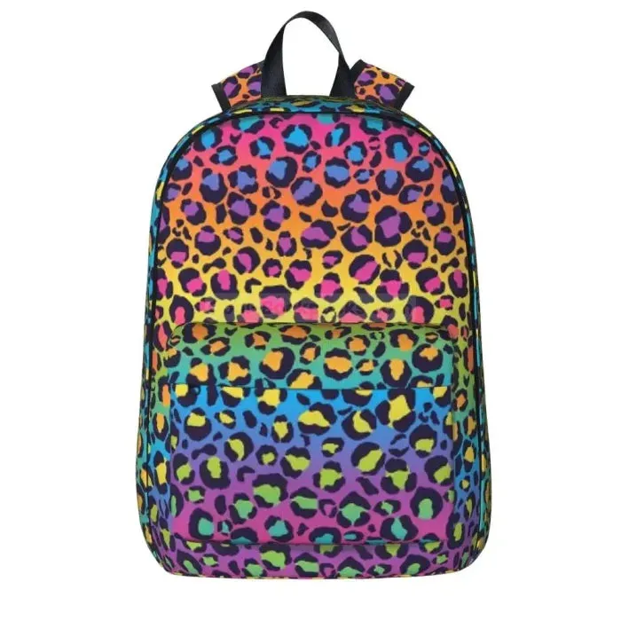 Rainbow Leopard Print Backpack