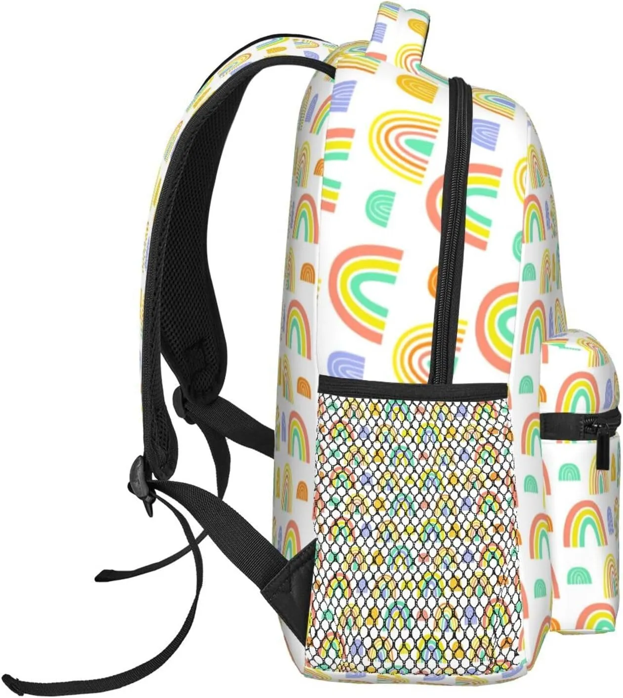 Rainbow Pattern Backpack Lightweight Laptop Backpack Casual Daypack Travel Double Shoulder Bag For Women Men
