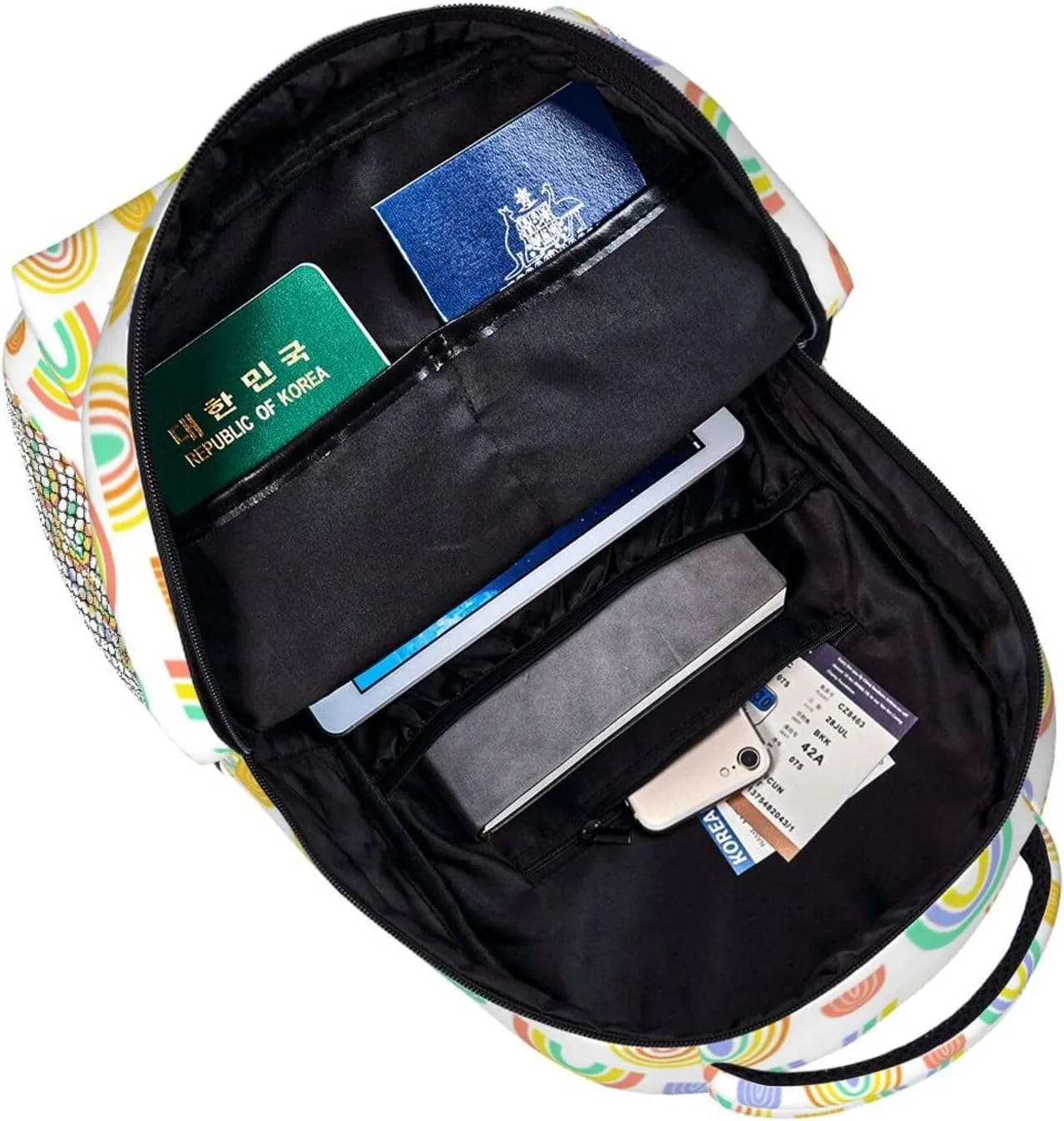 Rainbow Pattern Backpack Lightweight Laptop Backpack Casual Daypack Travel Double Shoulder Bag For Women Men