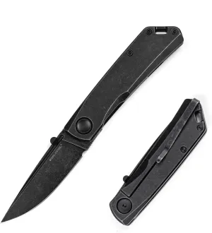 Real Steel Luna Eco Folding Pocket Knife, Frame Lock - Bohler K110 Blade with Stainless Steel Handle - Perfect for Camping, Daily Cutting Tasks - EDC Knife for Men Women - Blackstone