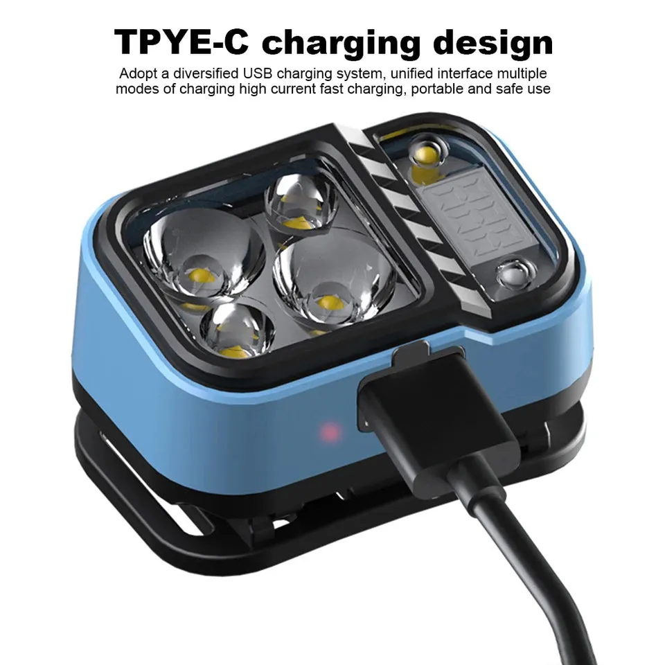 Rechargeable Headlamp Flashlight Bright LED Waterproof Motion Sensor Headlights Emergency Head Lamp Camping Fishing Head Light