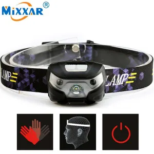Rechargeable LED Headlamp Body Motion Sensor Headlight Camping