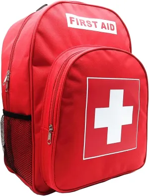 Red Emergency Bag First Aid Backpack Empty Medical First Aid Bag Treatment First Responder Trauma Bags for Riding Office Hiking Paramedics Outdoor Travel Camping Pet Dog Cat Daycare (Red)
