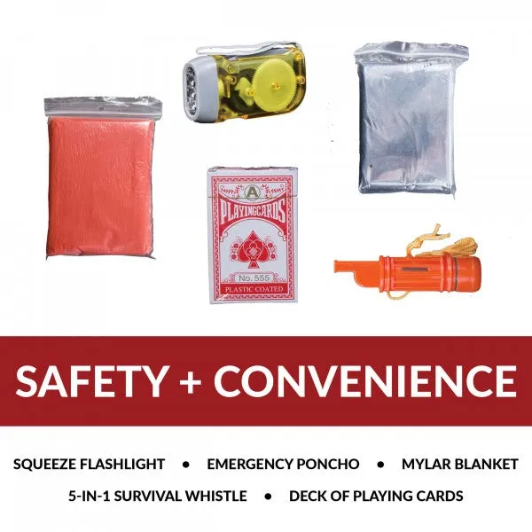 Red Survival Kit Backpack for One Person