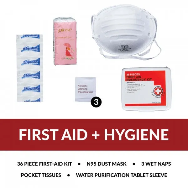Red Survival Kit Backpack for One Person