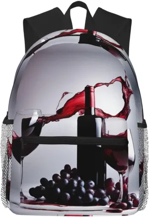 Red Wine print Lightweight and comfortable backpack Casual Laptop Backpack for Travel Hiking