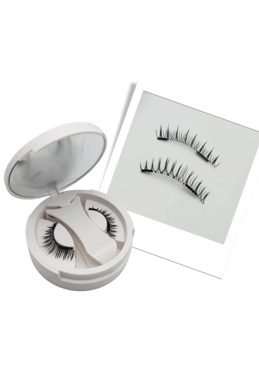 Reusable Magnetic Eyelashes Kit with Applicator – Soft Lashes in Compact Mirror Box | Lightweight, Natural Look, No Glue Needed
