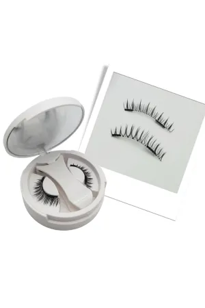 Reusable Magnetic Eyelashes Kit with Applicator – Soft Lashes in Compact Mirror Box | Lightweight, Natural Look, No Glue Needed