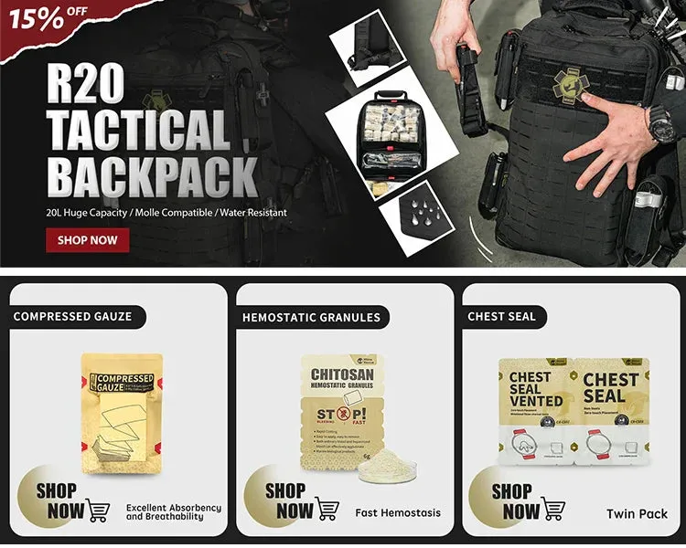 Rhino First Aid Survival Kit Bag IFAK Pouch Supplied Camping Kit with 152 EMT Items For Emergency Outdoors Full kit
