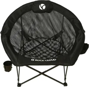 ROCK CLOUD Folding Camping Chair Oversized Padded Moon Round Saucer Chairs Outdoor for Camp Lawn Hiking Fishing Sports