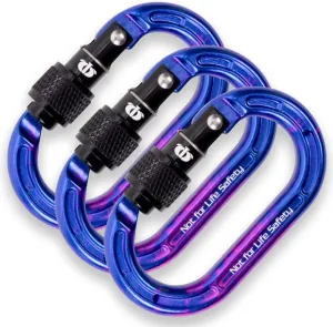 Rock-N-Rescue Omega Pacific Micro Raider Aluminum Keylock Screw-Lok 3-Pack | Compact, Durable Carabiners for Outdoor Gear | Climbers, Hikers, Outdoor Enthusiasts