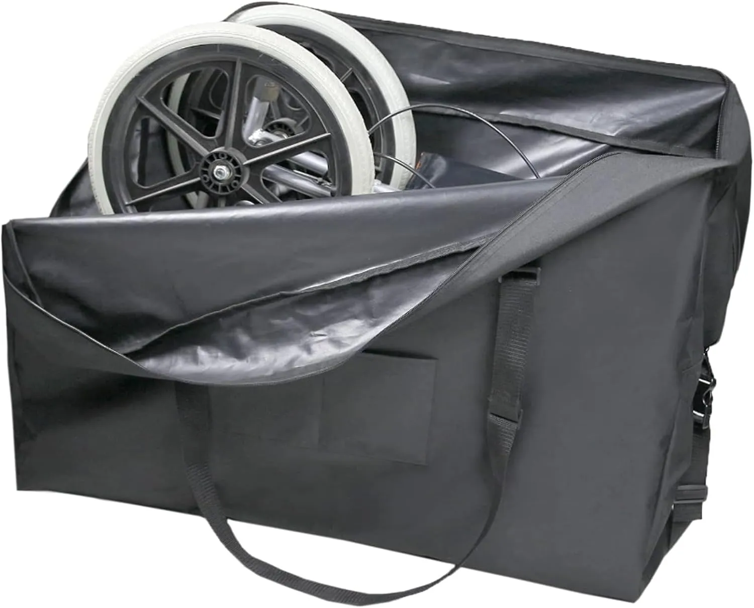 Rollators Storage Bag for Folding Wheelchair & Transport Chair - 600D Heavy Duty Walker Handbag Accessories for Disabled & Handicap (37"L x 13"W x 30"H)