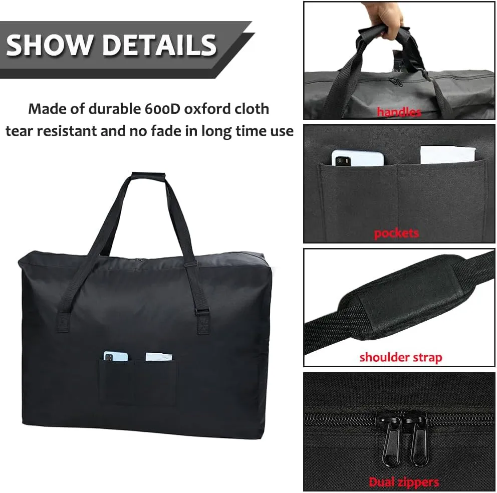 Rollators Storage Bag for Folding Wheelchair & Transport Chair - 600D Heavy Duty Walker Handbag Accessories for Disabled & Handicap (37"L x 13"W x 30"H)