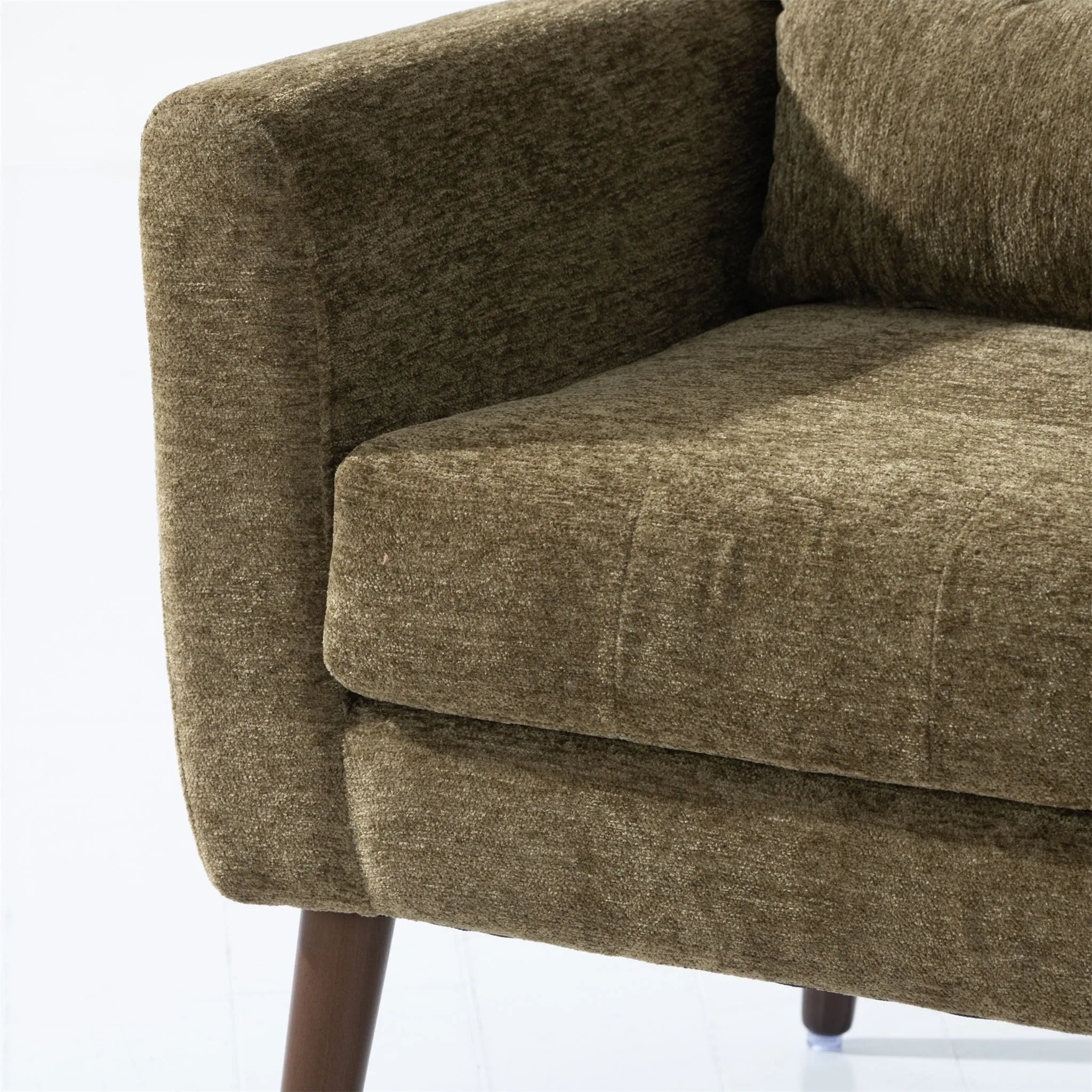 Room, Arm Lounge For Pillow, Chair Armchair, Comfy Wood Powerful Upholstered Mordern With Bedroom, Padded Site-wide sale Modern Leg Space, Chenille Chair, Soft Chairs In Accent Small Living Solid