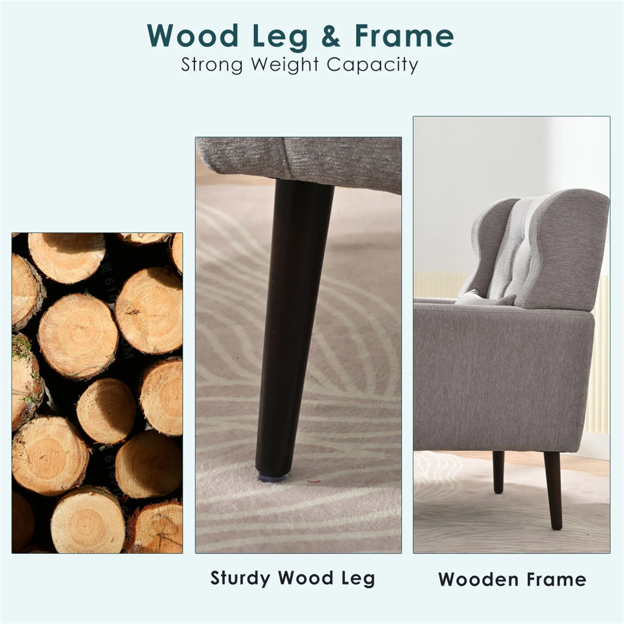Room, Arm Lounge For Pillow, Chair Armchair, Comfy Wood Powerful Upholstered Mordern With Bedroom, Padded Site-wide sale Modern Leg Space, Chenille Chair, Soft Chairs In Accent Small Living Solid