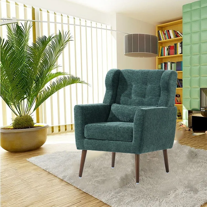 Room, Arm Lounge For Pillow, Chair Armchair, Comfy Wood Powerful Upholstered Mordern With Bedroom, Padded Site-wide sale Modern Leg Space, Chenille Chair, Soft Chairs In Accent Small Living Solid