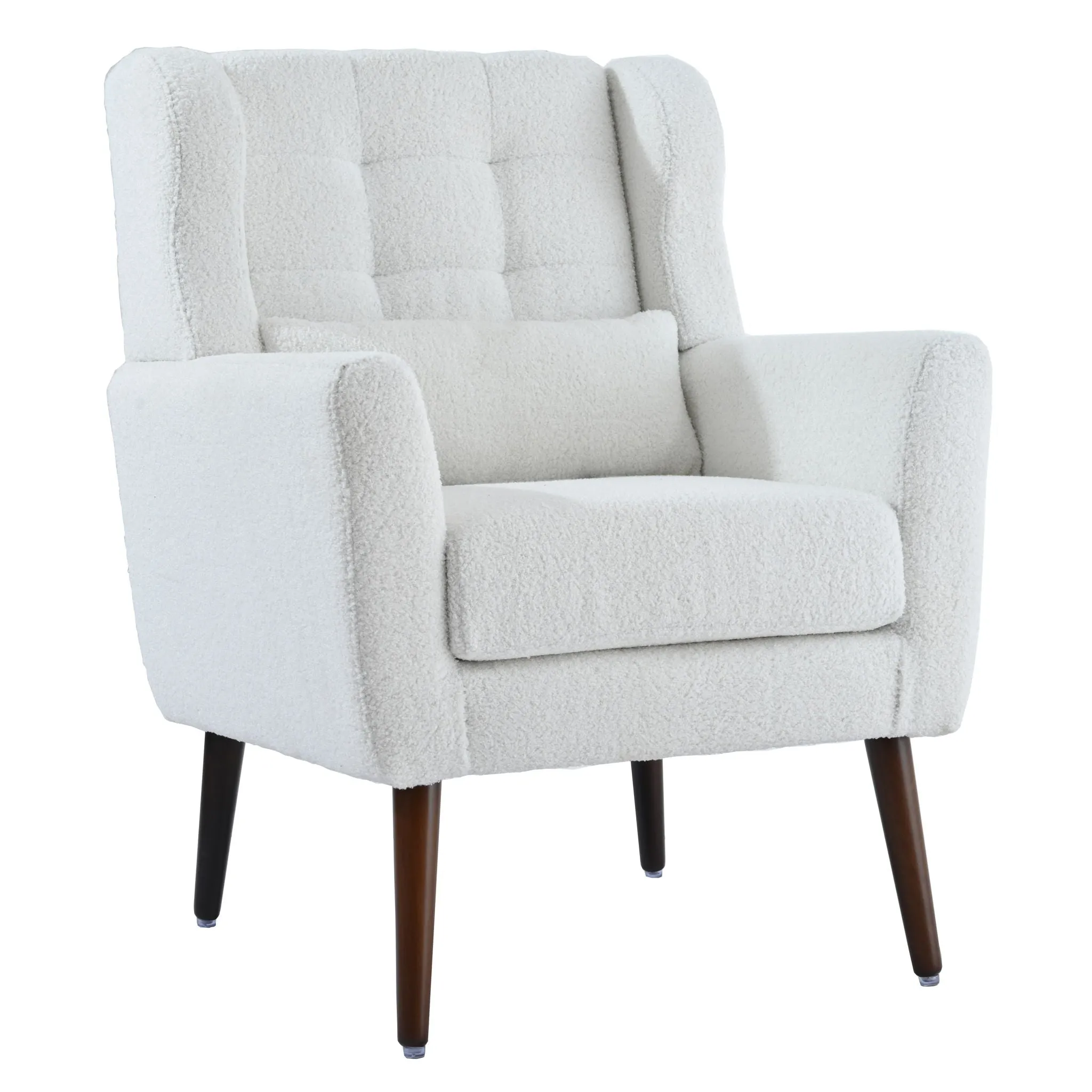 Room, Arm Lounge For Pillow, Chair Armchair, Comfy Wood Powerful Upholstered Mordern With Bedroom, Padded Site-wide sale Modern Leg Space, Chenille Chair, Soft Chairs In Accent Small Living Solid