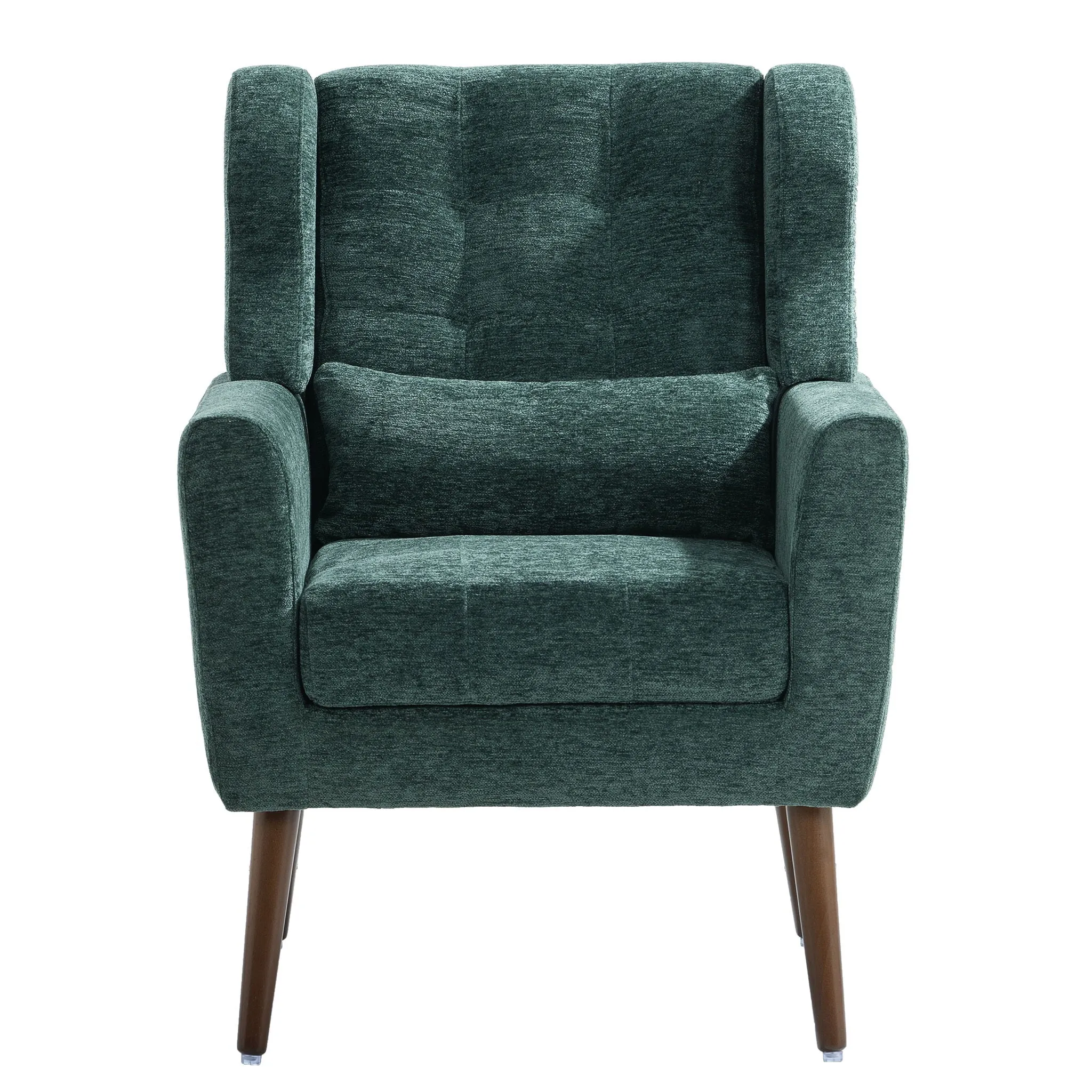 Room, Arm Lounge For Pillow, Chair Armchair, Comfy Wood Powerful Upholstered Mordern With Bedroom, Padded Site-wide sale Modern Leg Space, Chenille Chair, Soft Chairs In Accent Small Living Solid