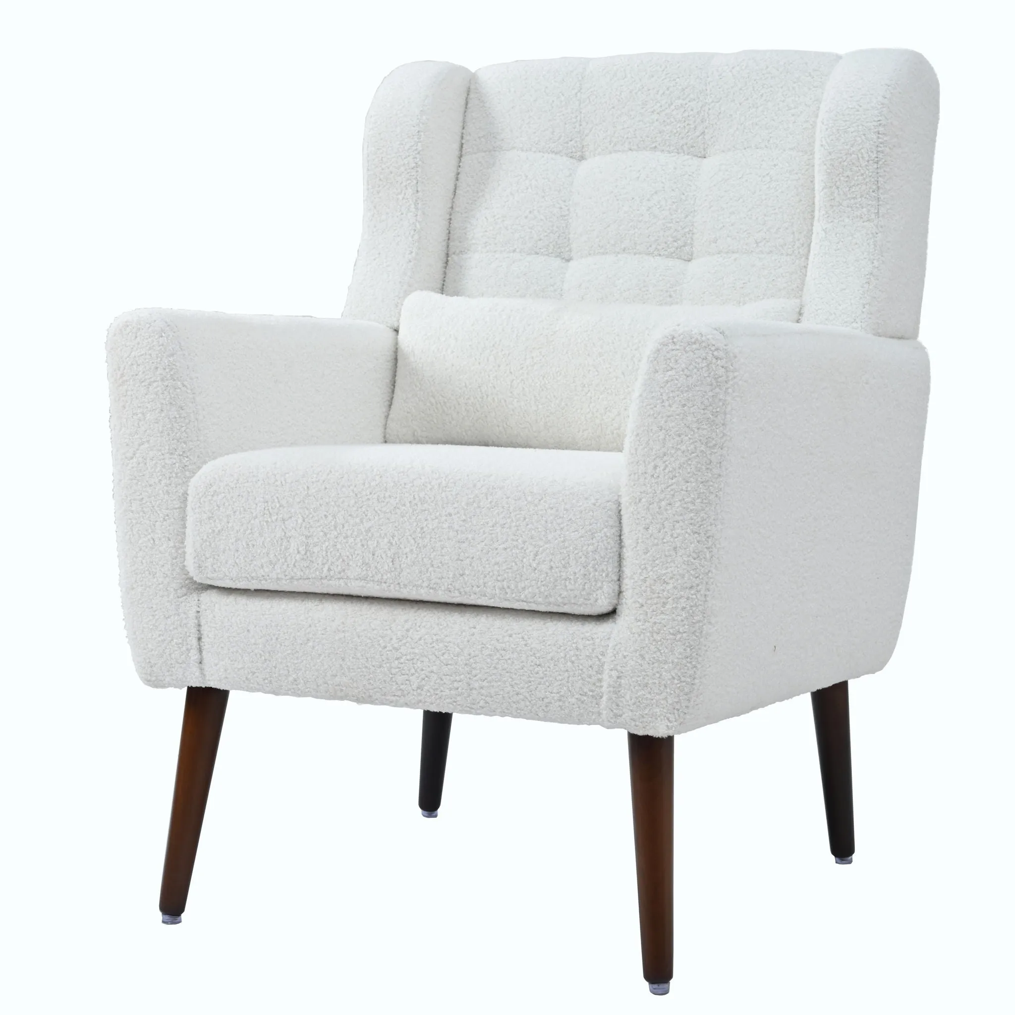 Room, Arm Lounge For Pillow, Chair Armchair, Comfy Wood Powerful Upholstered Mordern With Bedroom, Padded Site-wide sale Modern Leg Space, Chenille Chair, Soft Chairs In Accent Small Living Solid
