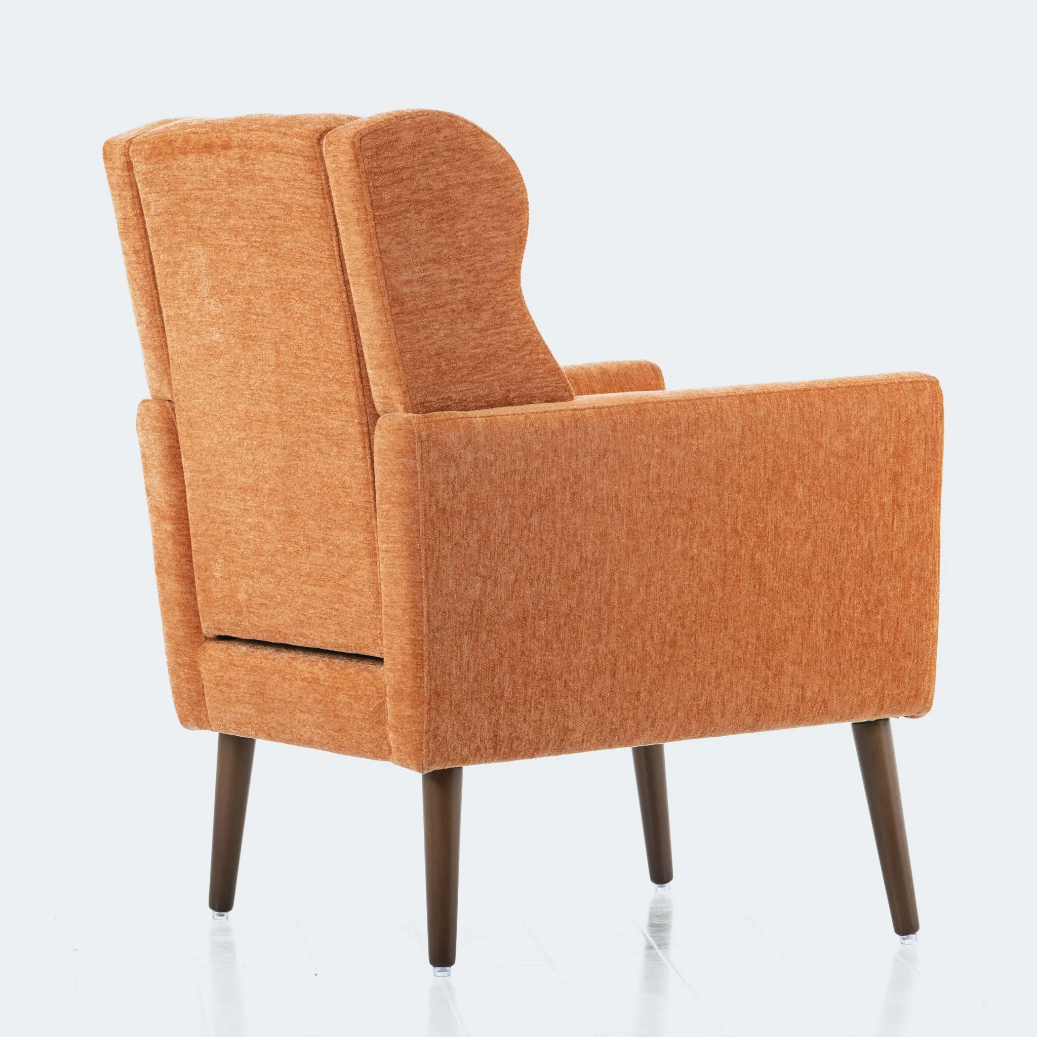 Room, Arm Lounge For Pillow, Chair Armchair, Comfy Wood Powerful Upholstered Mordern With Bedroom, Padded Site-wide sale Modern Leg Space, Chenille Chair, Soft Chairs In Accent Small Living Solid