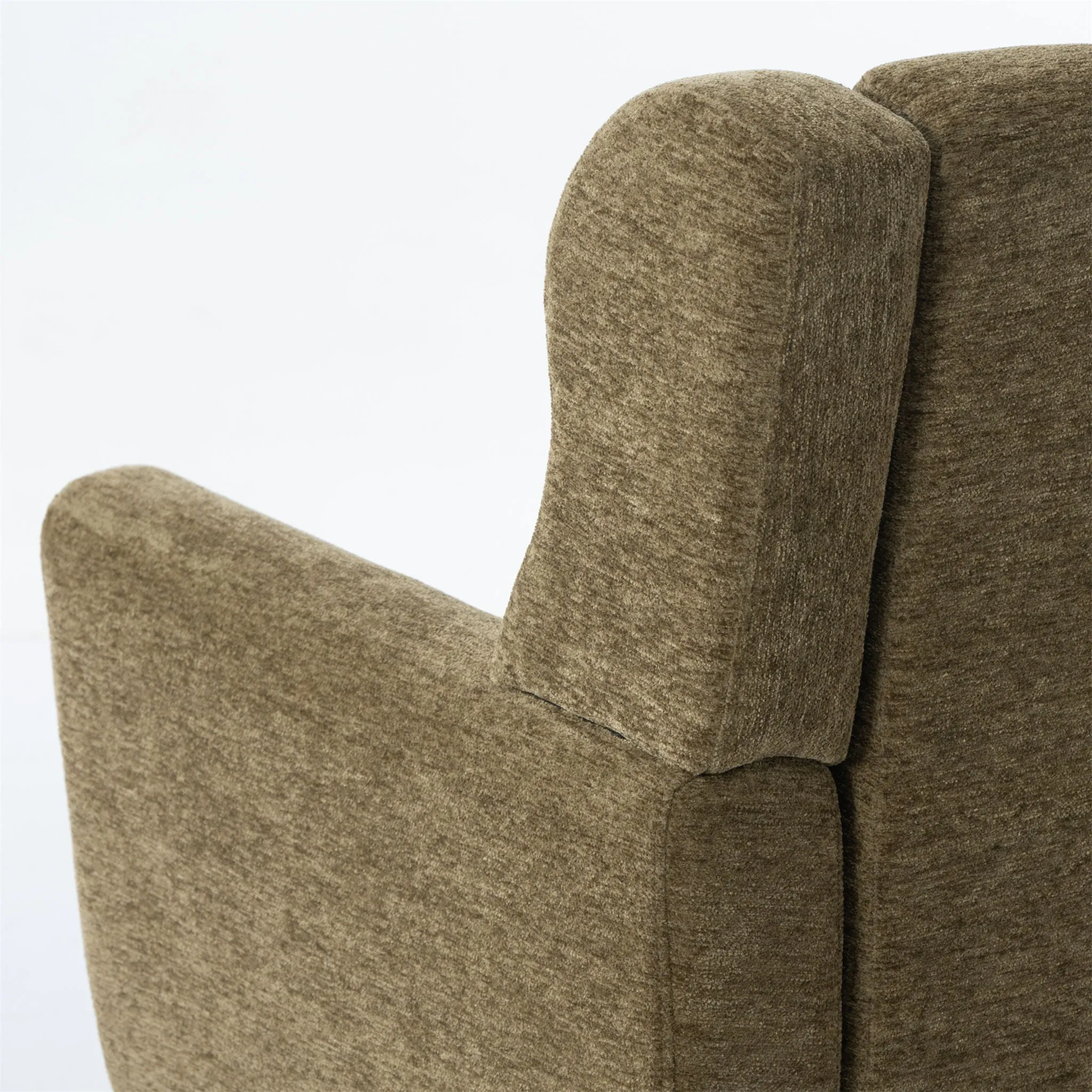 Room, Arm Lounge For Pillow, Chair Armchair, Comfy Wood Powerful Upholstered Mordern With Bedroom, Padded Site-wide sale Modern Leg Space, Chenille Chair, Soft Chairs In Accent Small Living Solid