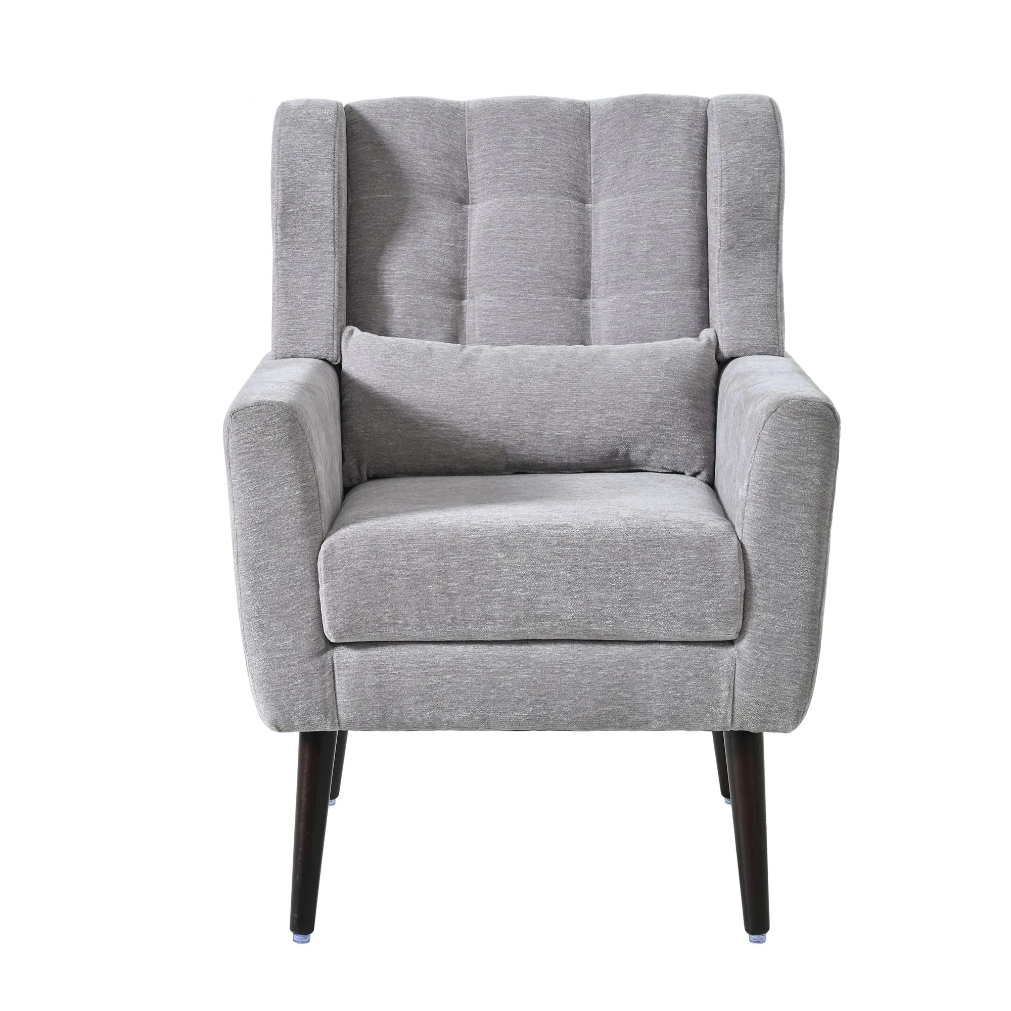 Room, Arm Lounge For Pillow, Chair Armchair, Comfy Wood Powerful Upholstered Mordern With Bedroom, Padded Site-wide sale Modern Leg Space, Chenille Chair, Soft Chairs In Accent Small Living Solid