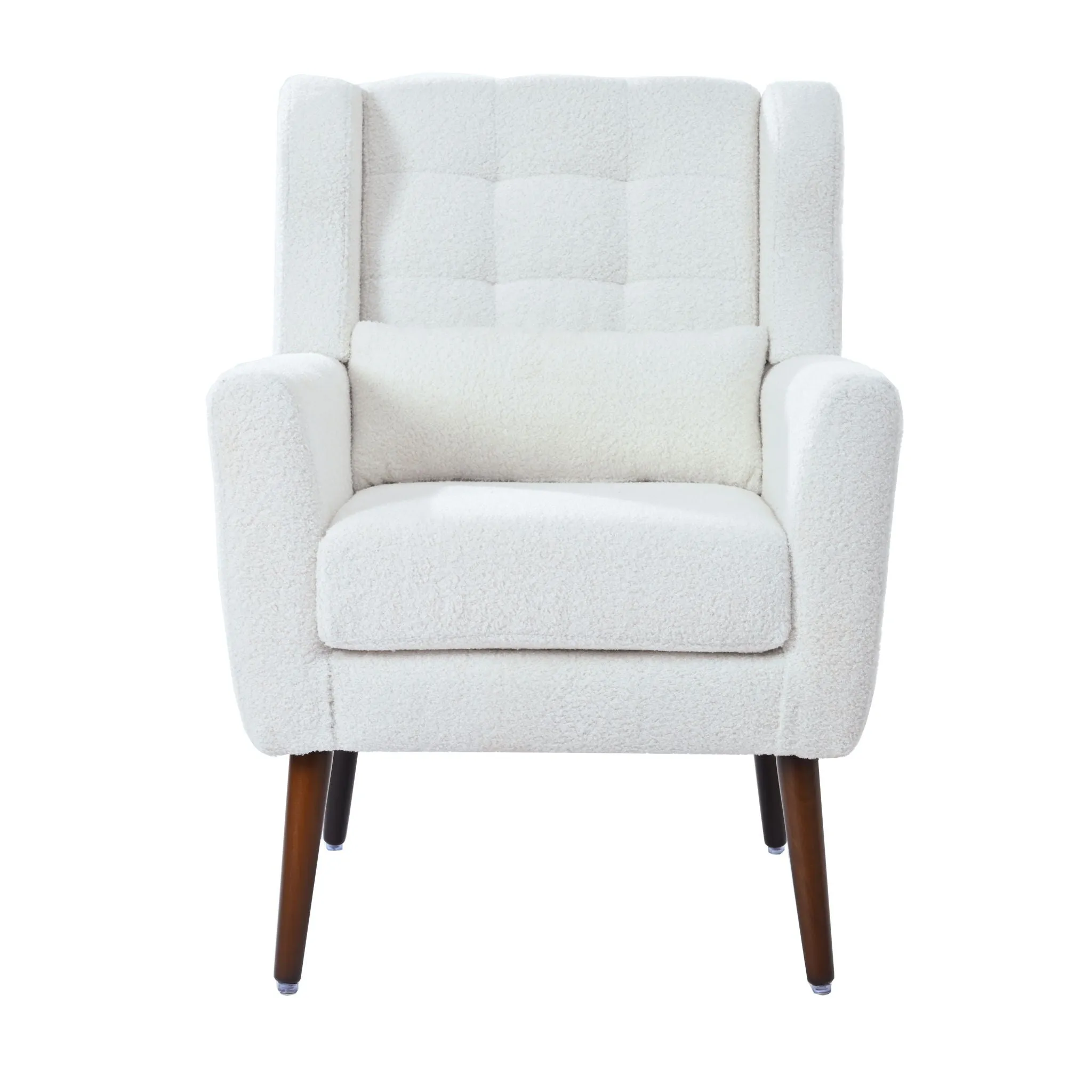 Room, Arm Lounge For Pillow, Chair Armchair, Comfy Wood Powerful Upholstered Mordern With Bedroom, Padded Site-wide sale Modern Leg Space, Chenille Chair, Soft Chairs In Accent Small Living Solid