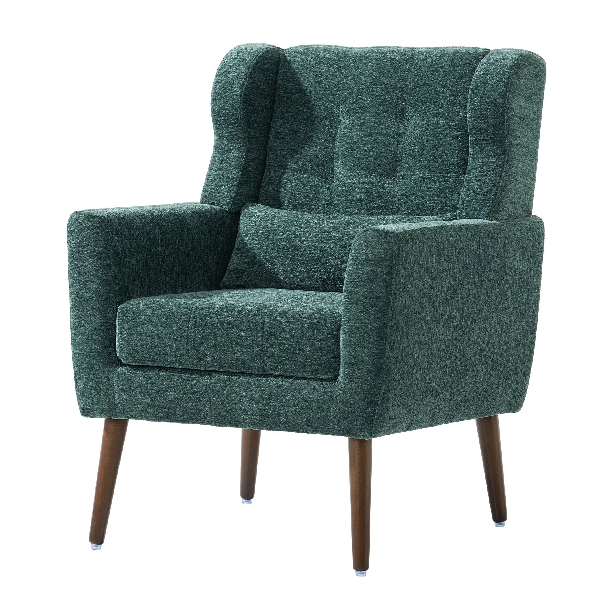 Room, Arm Lounge For Pillow, Chair Armchair, Comfy Wood Powerful Upholstered Mordern With Bedroom, Padded Site-wide sale Modern Leg Space, Chenille Chair, Soft Chairs In Accent Small Living Solid