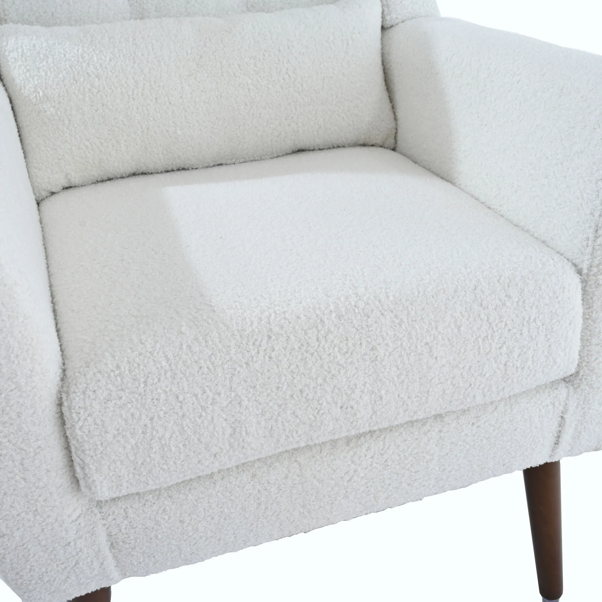 Room, Arm Lounge For Pillow, Chair Armchair, Comfy Wood Powerful Upholstered Mordern With Bedroom, Padded Site-wide sale Modern Leg Space, Chenille Chair, Soft Chairs In Accent Small Living Solid