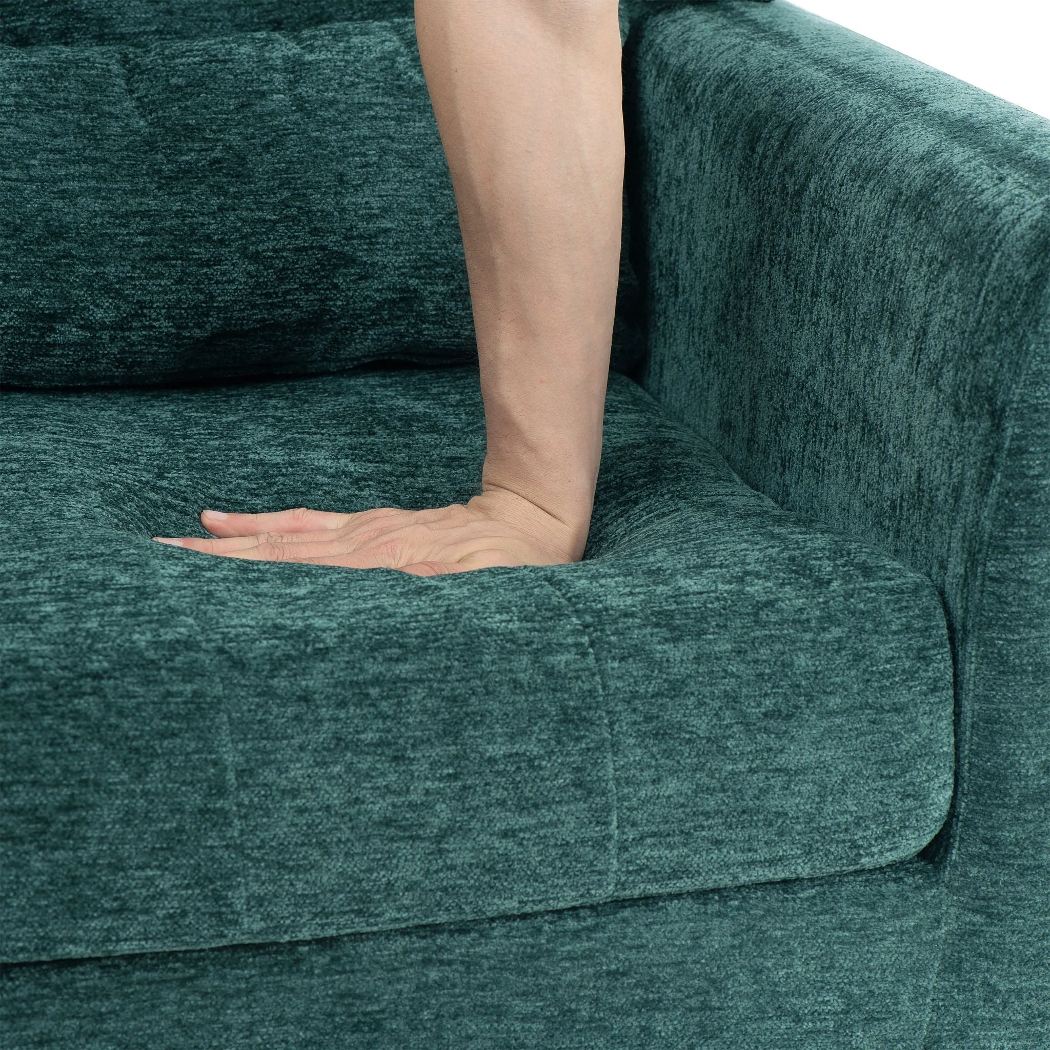 Room, Arm Lounge For Pillow, Chair Armchair, Comfy Wood Powerful Upholstered Mordern With Bedroom, Padded Site-wide sale Modern Leg Space, Chenille Chair, Soft Chairs In Accent Small Living Solid
