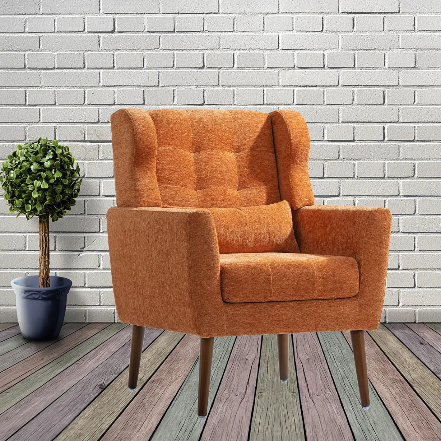 Room, Arm Lounge For Pillow, Chair Armchair, Comfy Wood Powerful Upholstered Mordern With Bedroom, Padded Site-wide sale Modern Leg Space, Chenille Chair, Soft Chairs In Accent Small Living Solid