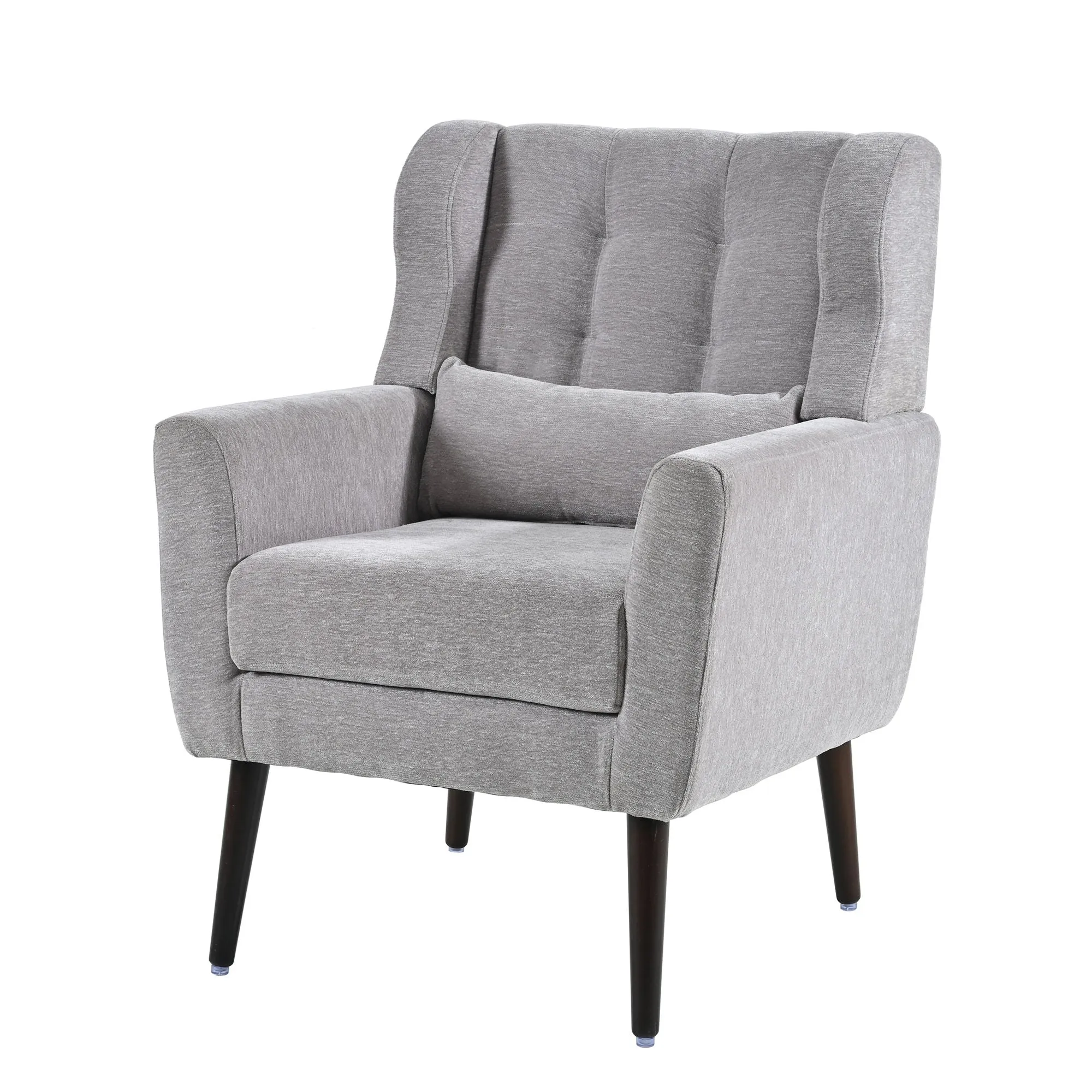 Room, Arm Lounge For Pillow, Chair Armchair, Comfy Wood Powerful Upholstered Mordern With Bedroom, Padded Site-wide sale Modern Leg Space, Chenille Chair, Soft Chairs In Accent Small Living Solid