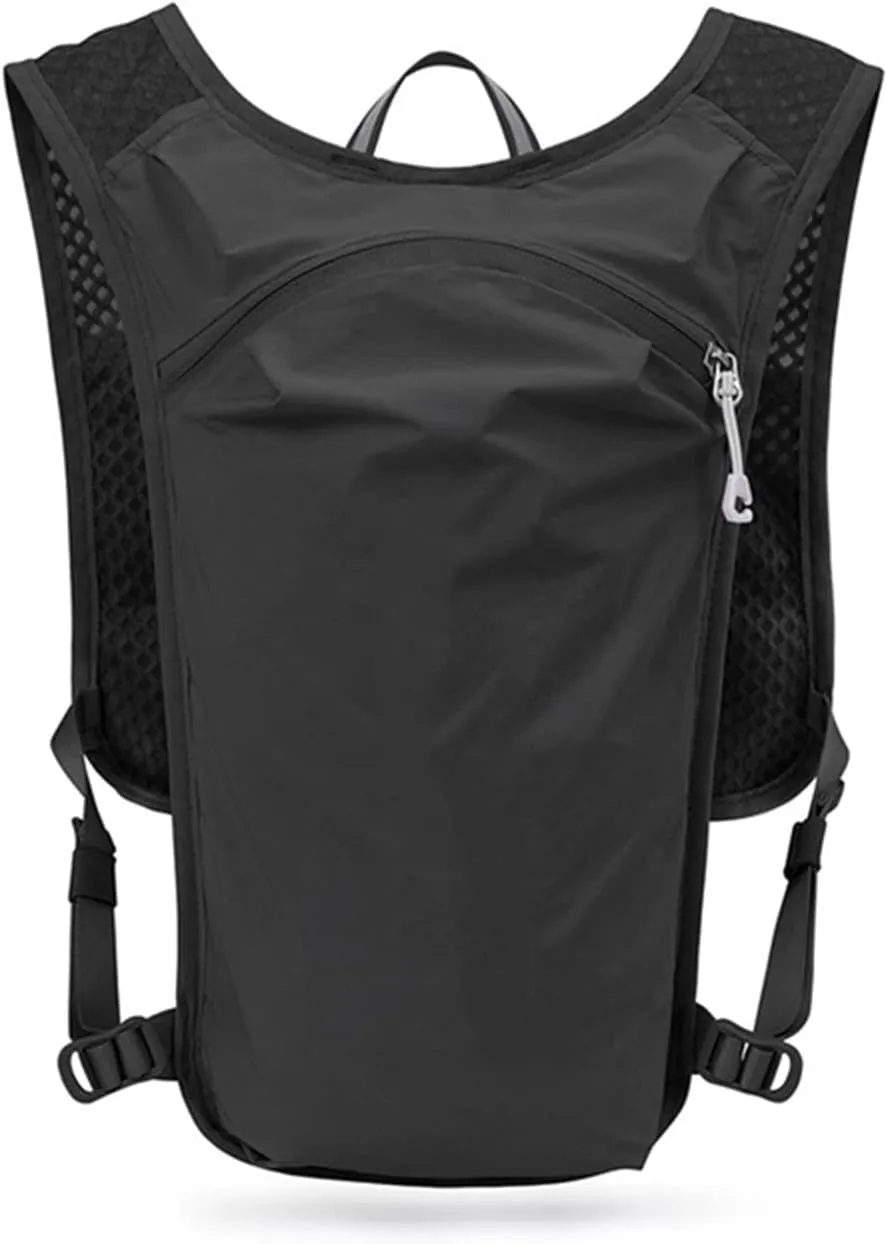 Running Hydration Vest Backpack,Lightweight Water Running Vest with 1.5L Water Bladder Bag Daypack for Hiking Trail Running Cycling Race for Women Men Kids,Red (Black )