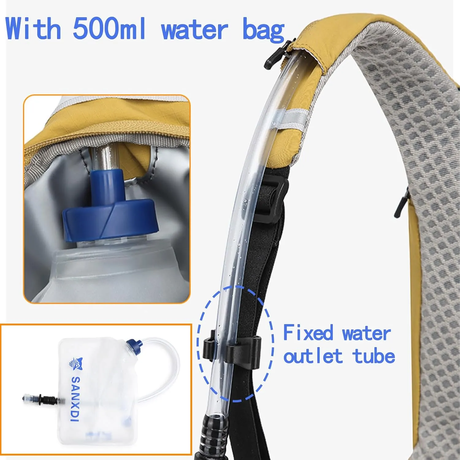 Running Vest with Water Bladder Small Hydration Pack for Hiking, Lightweight Cycling Backpack Women and Men, Multi-Function Adjustable Bag for Outdoor Marathon Skiing Camping Trail Running Climbing