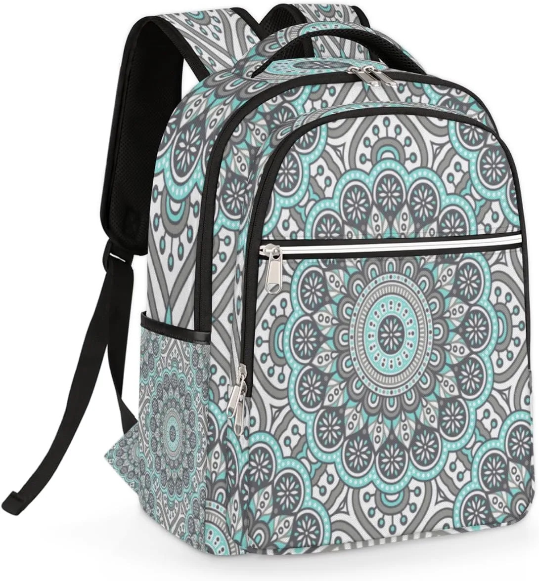 Sacred Mandala Travel Laptop Backpack for Women Lightweight Laptop Bag Fits 15.6 inch Laptop Durable Travel Backpack Casual Daypack for Work Business Daily Use