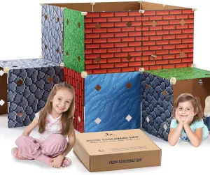 SainSmart Jr. Fort Building Kit - All-in-One Cardboard Fort Kit for Kids - Build Giant Indoor Forts, Mazes & Tunnels - Endless Screen-Free Creative Play - 23 INCH