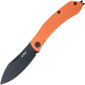 Sanrenmu Pocket Folding Knife with Clip 6.57" Opened Foldable 2.91" 12C27 Steel Blade Utility Knife G10 Handle for Outdoor Camping 7315 (Orange)