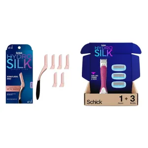 Schick Hydro Silk Dermaplaning Wand with 6 Blades & TrimStyle Razor with Bikini Trimmer, 5 Blades, 3 Refills