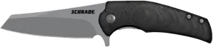 Schrade 1136037 7.5" Stainless Steel Folding Knife with 3.25in Sheepsfoot Blade and G-10 Handle for Outdoor Survival, Camping and EDC, Black
