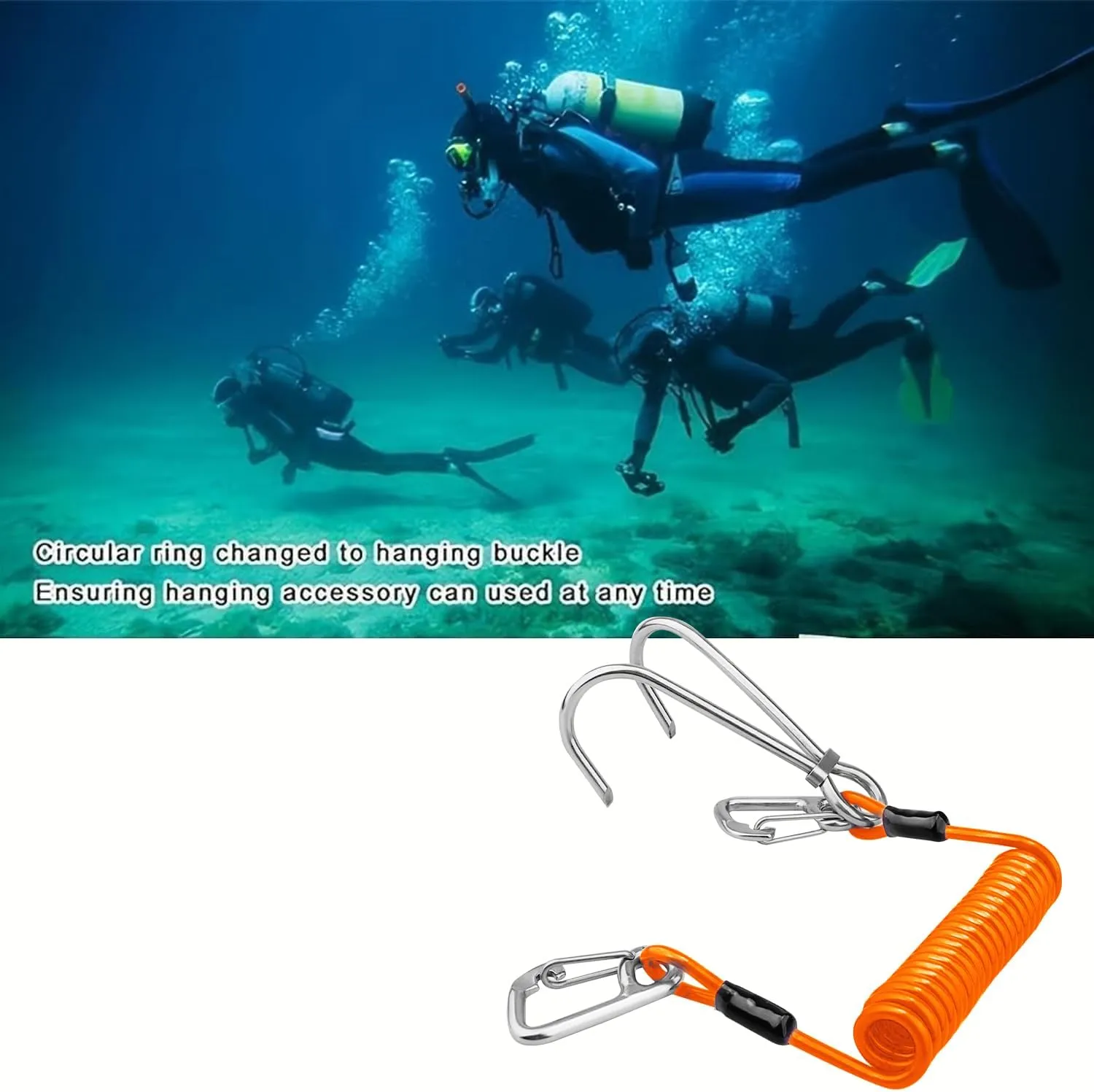 Scuba Diving Reef, Scuba Diving Reef Stick, Anti-seawater Corrosion Double Scuba Diving Reef Hooks Scuba Diving, 316 Stainless Steel Reef Cord Hook