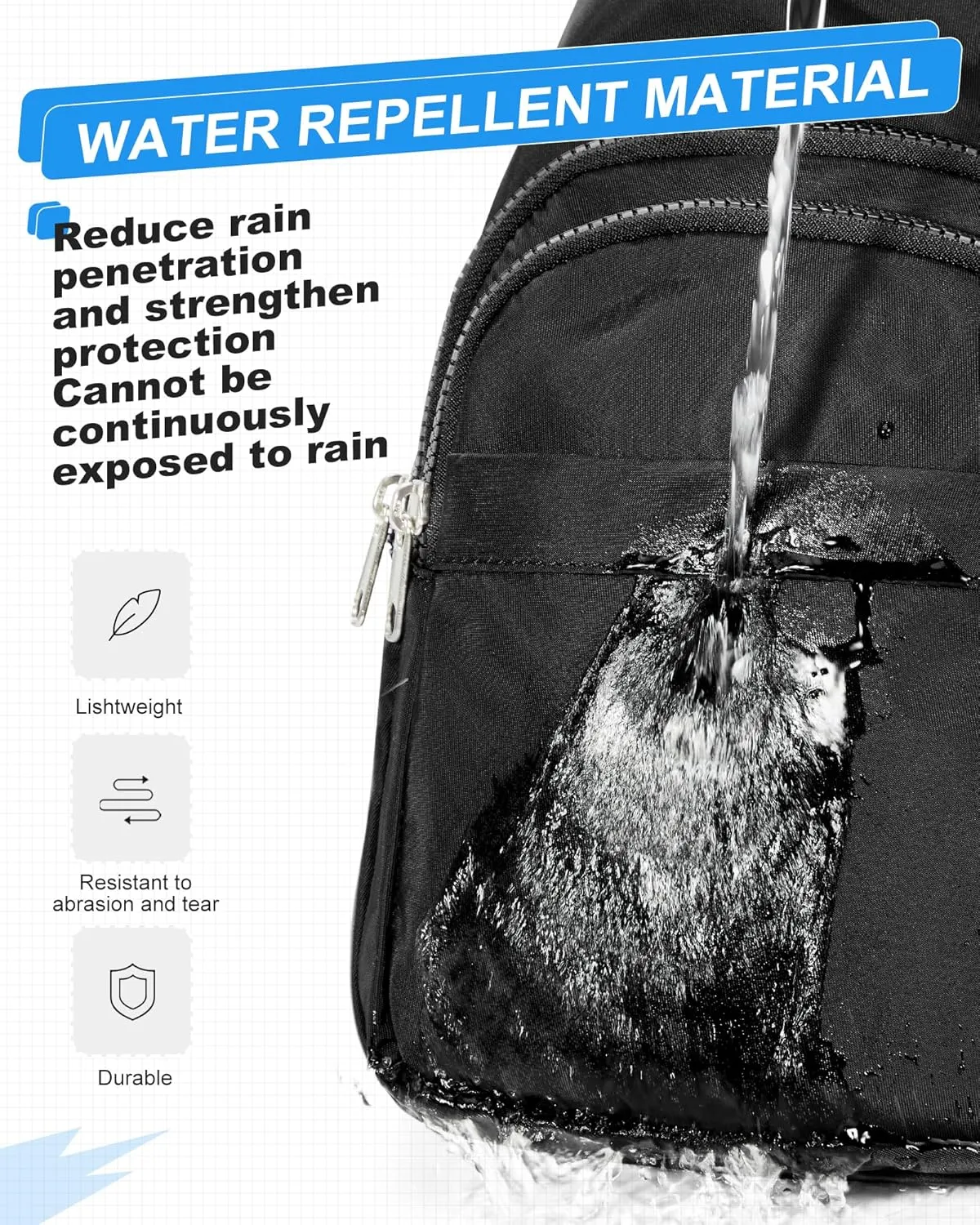 SEAFEW Small Black Sling Crossbody Bag for Men Women, Shoulder Daypack Mini Anti-Theft Cross Body Motorcycle Chest Bags, Small One Strap Fanny Back Pack for Casual Travel Hiking Sport Gym