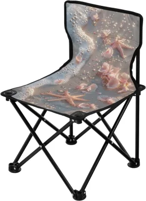 Seashore Beach Portable Outdoor Folding Chair Anti-Slip Padded Oxford Cloth Stool Camping Chair Small for Beach Hiking Fishing Gardening Quad Camp Chair