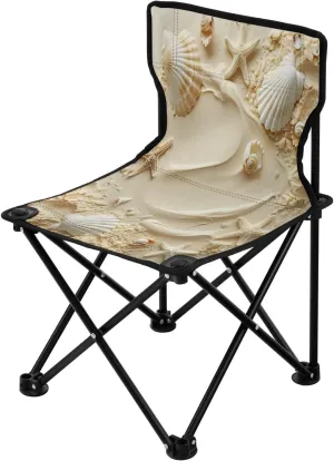 Seashore Beach Portable Outdoor Folding Chair Anti-Slip Padded Oxford Cloth Stool Camping Chair Small for Beach Hiking Fishing Gardening Quad Camp Chair