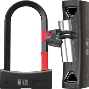 Seatylock Mason Bike U Lock and Mount Holder Kit - Patented Heavy Duty Anti Theft Diamond Secure ULock - Ultra Security Bicycle Safety Tool with Keys for City Electric or Mountain Bikes and Scooters
