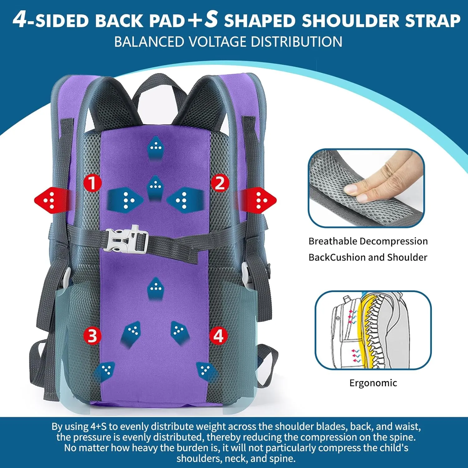 Seektop Kids Backpack 16L Children Small Outdoor Lightweight Waterproof Bag Boy Girl Ages 5-10 for Travel School Camping
