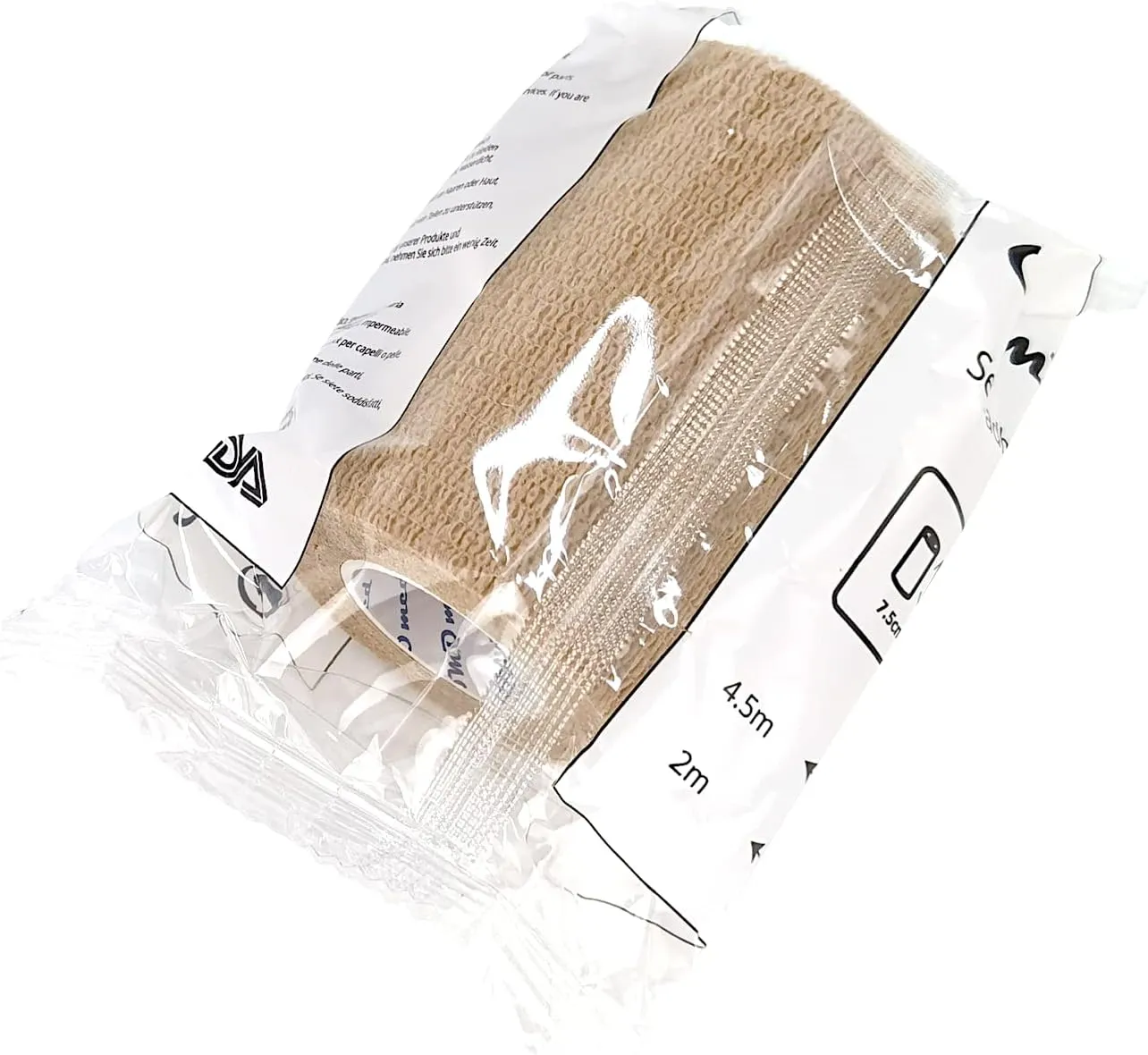Self Adherent Cohesive Bandage Latex 3"x5 Yards First Aid Bandages Stretch Sport Athletic Wrap Vet Tape for Wrist Ankle Sprain and Swelling,Skin(12 Rolls)