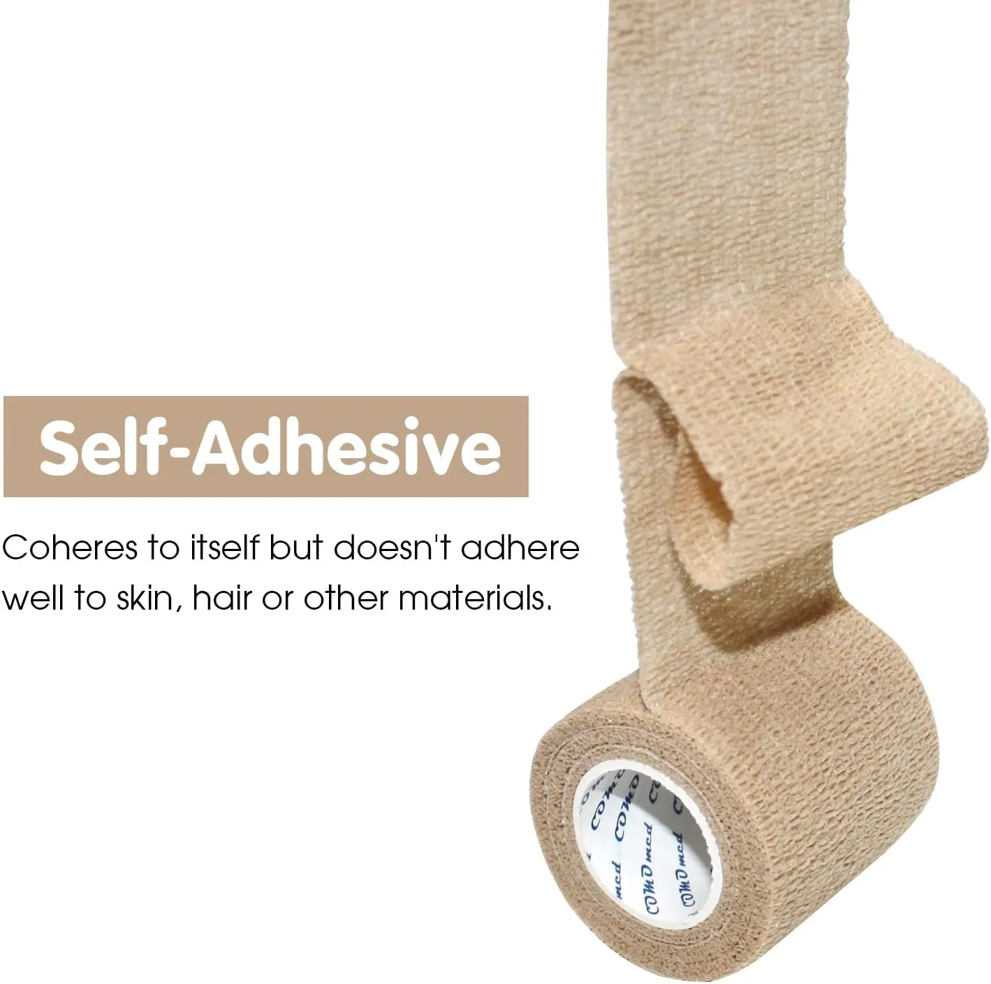 Self Adherent Cohesive Bandage Latex 3"x5 Yards First Aid Bandages Stretch Sport Athletic Wrap Vet Tape for Wrist Ankle Sprain and Swelling,Skin(12 Rolls)